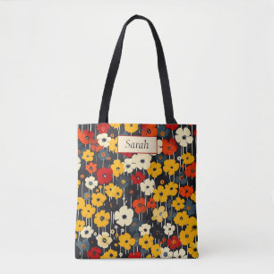 Elegant Stylish Boho Colourful Botanical Floral Tote Bag