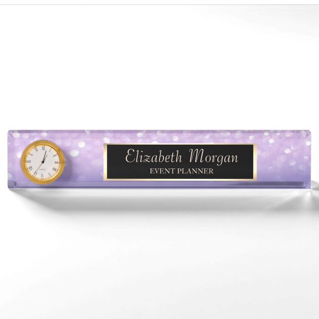 Elegant Stylish Bokeh Ombre Nameplate (Front)