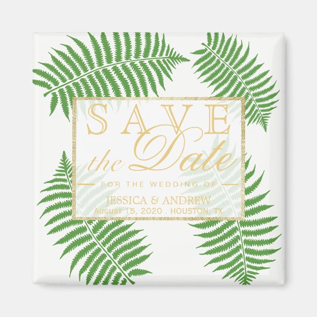 Elegant Stylish Bracken Wedding Magnet (Front)