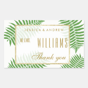 Elegant Stylish Bracken Wedding Thank You Sticker