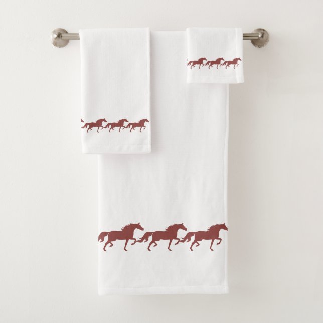 Elegant Stylish Brown Bay Horses on White (En situation)