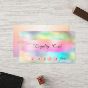 Elegant Stylish , Brush Stroke Holographic Loyalty Card