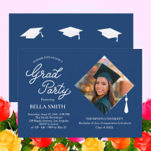 Elegant Stylish Cap Topper Photo Graduation Party 