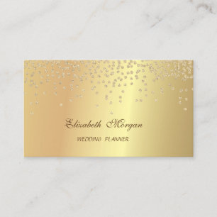 Elegant Stylish Chic Faux Gold- Shiny Diamonds Business Card