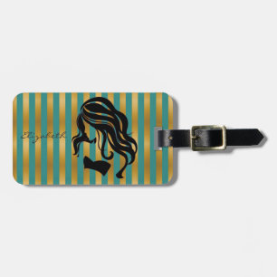 Elegant Stylish Chic -Girl Silhouette,Personalized Luggage Tag