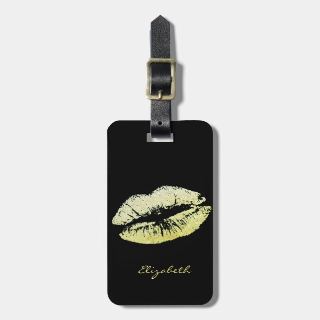 Elegant Stylish Chic - Glittery Lips,Personalized Luggage Tag (Front Vertical)