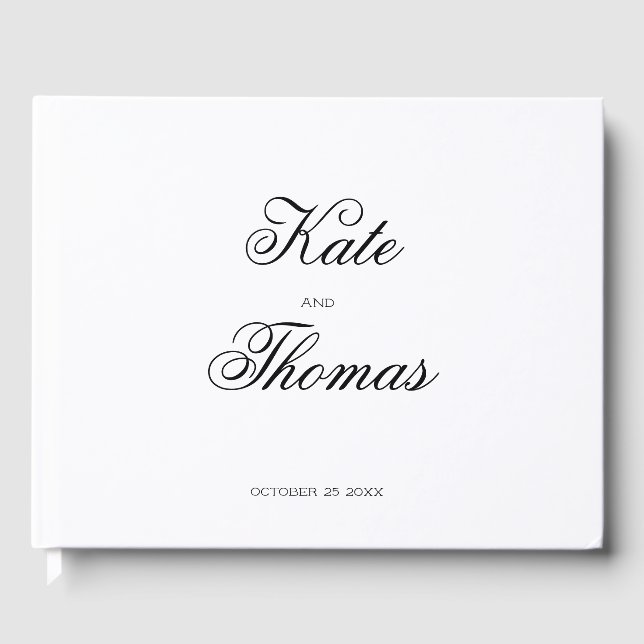 Elegant Stylish Chic Modern Simple Minimalist  Guest Book (Front)
