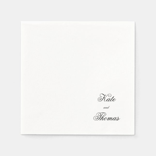 Elegant Stylish Chic Modern Simple Minimalist Napk Napkin (Front)