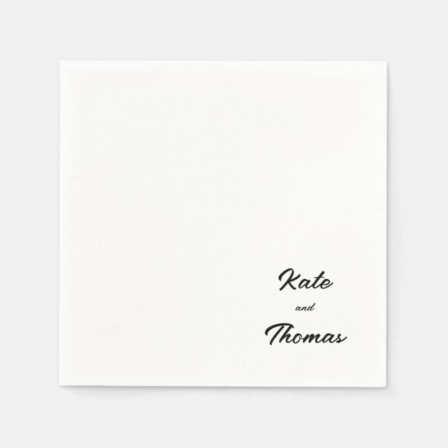 Elegant Stylish Chic Modern Simple Minimalist Napkin (Front)
