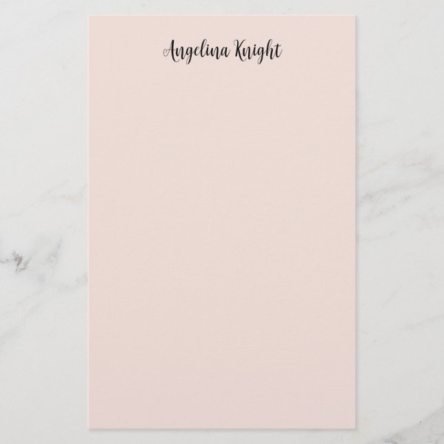 Elegant Stylish Chic Plain Handwriting Script Stationery (Front)