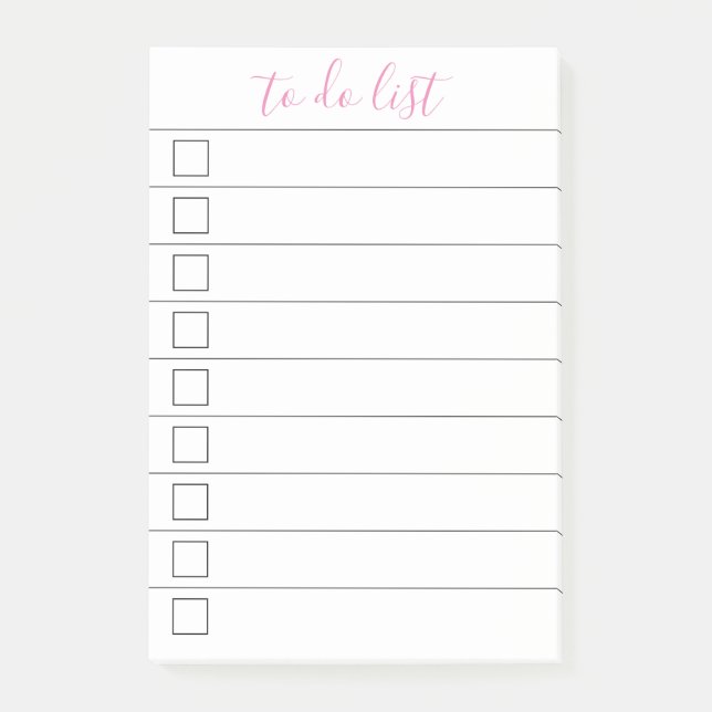 Elegant Stylish Chic To-Do List Handwriting Script Post-it Notes (Front)