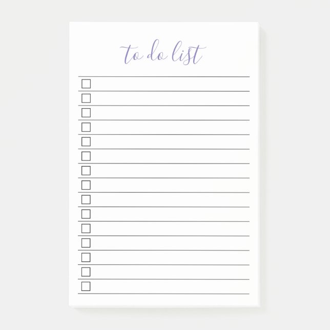 Elegant Stylish Chic Todo List Handwriting Script Post-it Notes (Front)