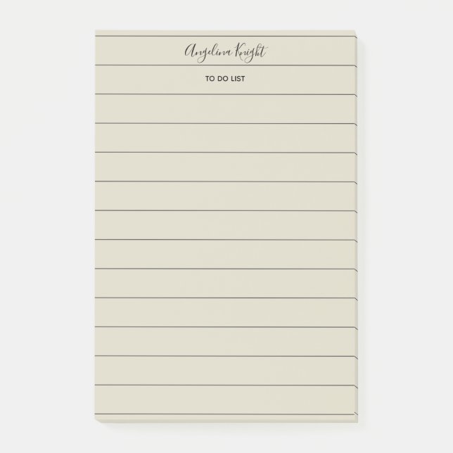 Elegant Stylish Chic Todo List Handwriting Script Post-it Notes (Front)
