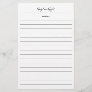 Elegant Stylish Chic Todo List Handwriting Script Stationery
