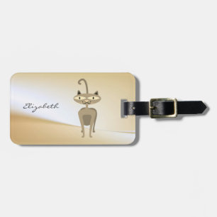 Elegant Stylish Chic - Whimsical Cat ,Personalized Luggage Tag