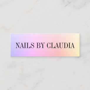 Elegant stylish chick holographic nails mini business card