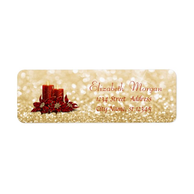 Elegant,Stylish Christmas Candle, Glittery Bokeh (Front)