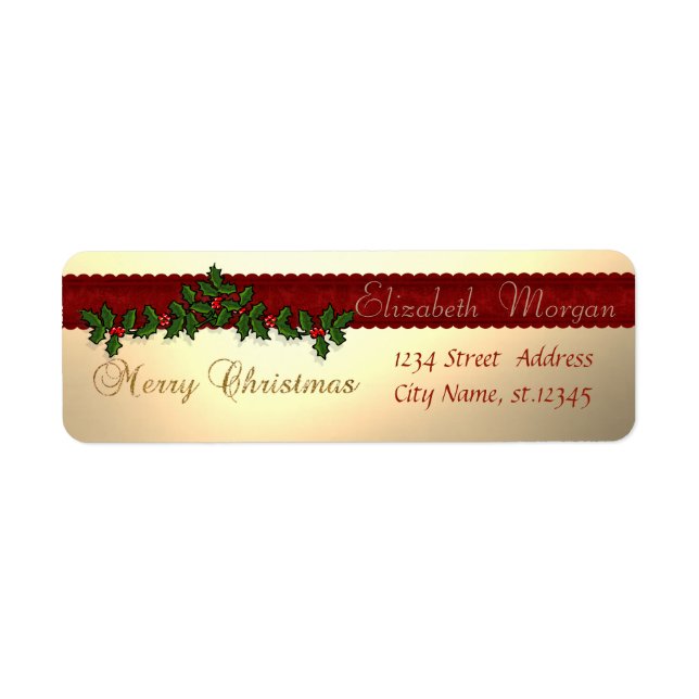 Elegant Stylish Christmas Holly Berry Branches (Front)