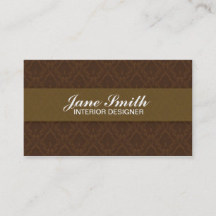 Elegant Stylish Classy Retro Damask Floral Business Card