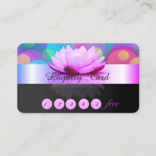 Elegant Stylish,Colourful Bokeh Lotus Loyalty Card