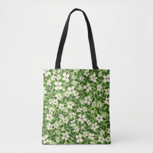 Elegant Stylish Cute Green Botanical Floral Tote Bag