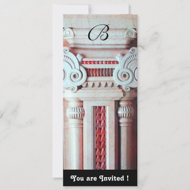 ELEGANT STYLISH DECOR ,red white black Invitation (Front)