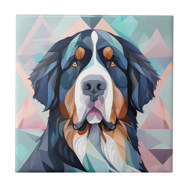 Elegant stylish dog bernese mountain tile (Front)