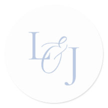 Elegant & Stylish Dusty Blue Monogram Wedding