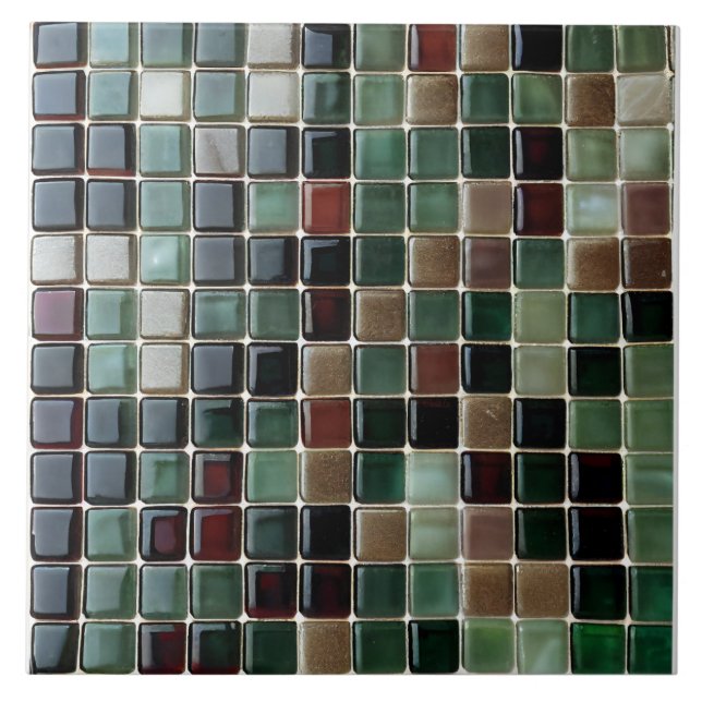 Elegant stylish Emerald Green & Gold Agate mosaic Tile (Front)