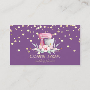 Elegant Stylish, Faux Gold Confetti,Mixer Business Card