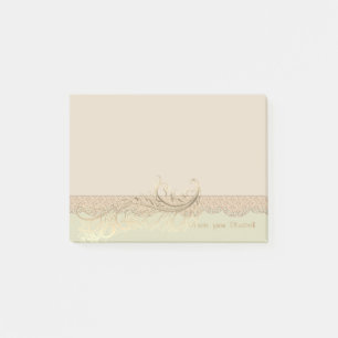 Elegant Stylish,Faux Gold Feather-personalized Post-it Notes