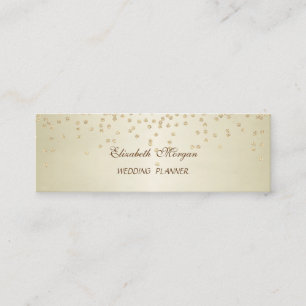 Elegant  Stylish Faux Gold Foil Confetti- Diamonds Mini Business Card