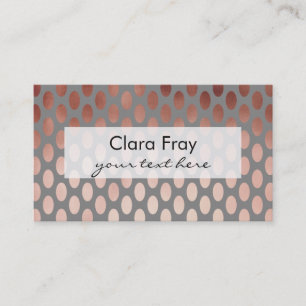 elegant stylish faux rose gold polka dots pattern business card
