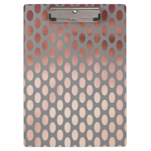 elegant stylish faux rose gold polka dots pattern clipboard