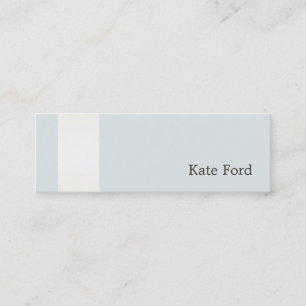 Elegant Stylish Faux Satin Gold Striped Light Blue Mini Business Card