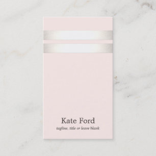 Elegant Stylish Faux Silver Striped Light Pink Business Card