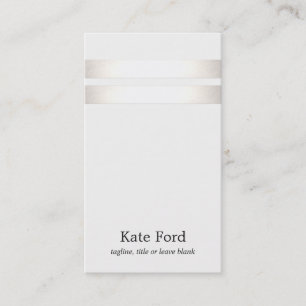 Elegant Stylish Faux Silver Striped Off White Business Card