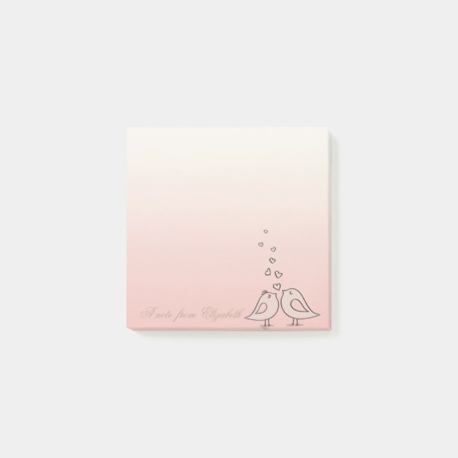 Elegant Stylish Girly , Birds In Love Post-it Notes (Front)