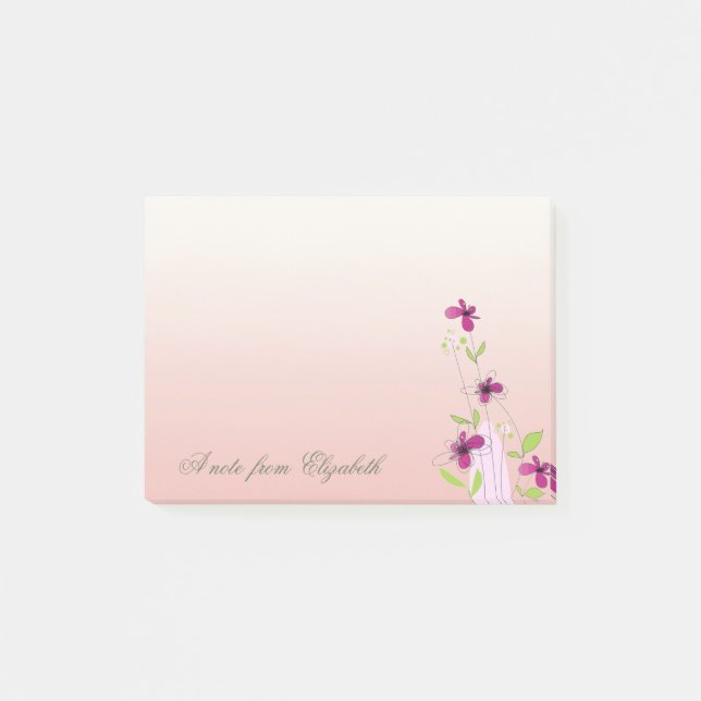 Elegant Stylish Girly ,   Flowers Post-it Notes (Front)