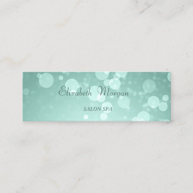 Elegant Stylish Glamourous Proffesional Green Boke Mini Business Card (Front)