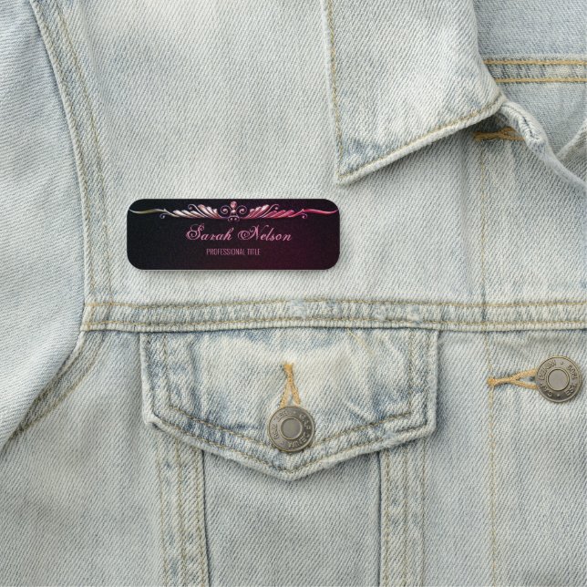 Elegant Stylish Glitter  Name Tag (In Situ)