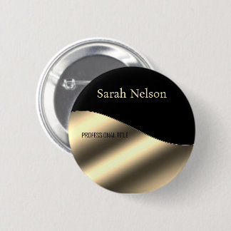 Elegant Stylish Gold Black 2 Inch Round Button