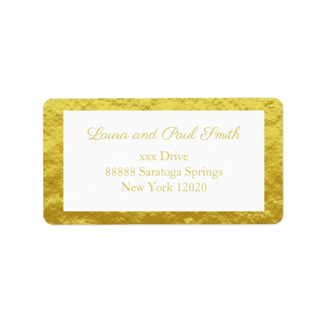 Elegant & Stylish Gold Foil Print Return Address Label (Front)
