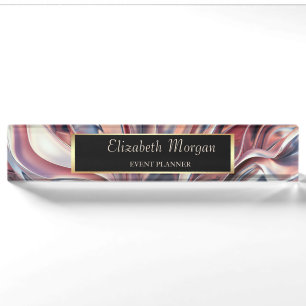 Elegant Stylish Gold Frame,Abstract Nameplate