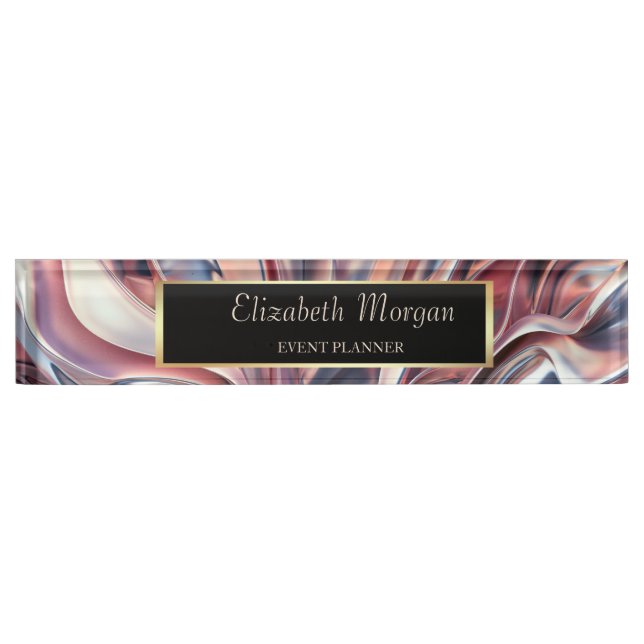 Elegant Stylish Gold Frame,Abstract Nameplate (Front)