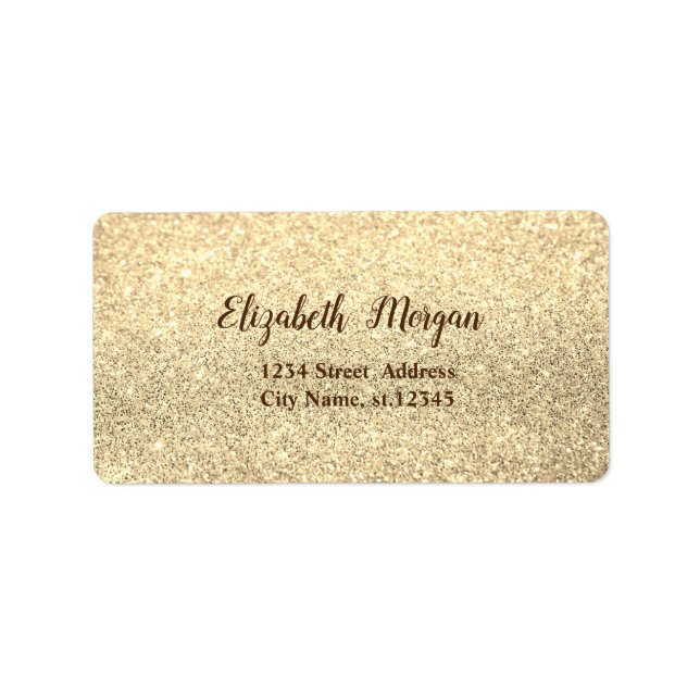 Elegant Stylish  Gold Glitter, Bokeh Label (Front)