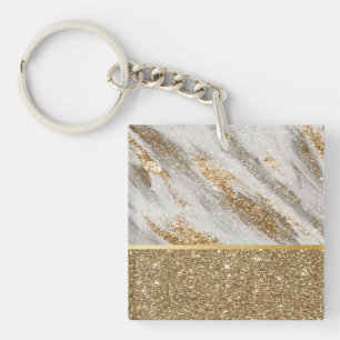 Elegant Stylish Gold Glitter Shiny   Keychain