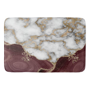 Elegant Stylish Gold Glitter Stone Marble  Bath Mat