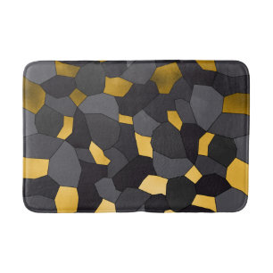 Elegant stylish gold grey and black mosaic bath mat