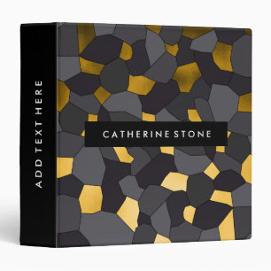 Elegant stylish gold grey and black mosaic binder
